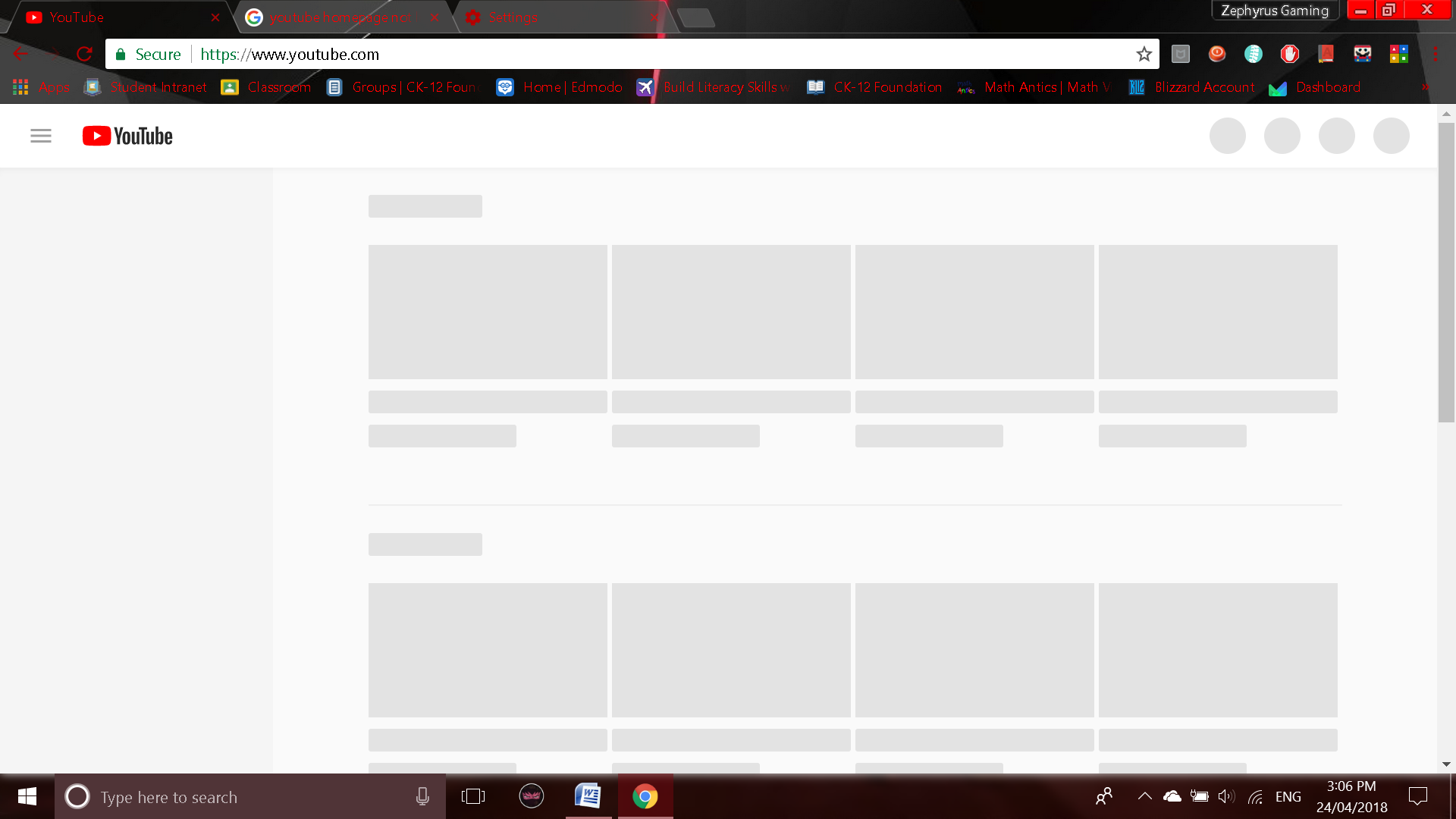 YouTube not Working