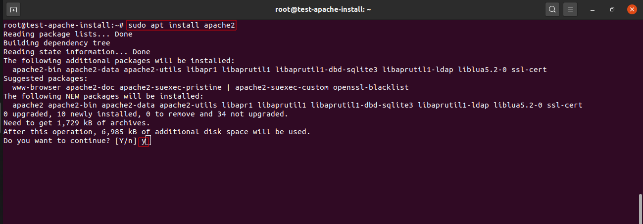 Как установить apache на ubuntu