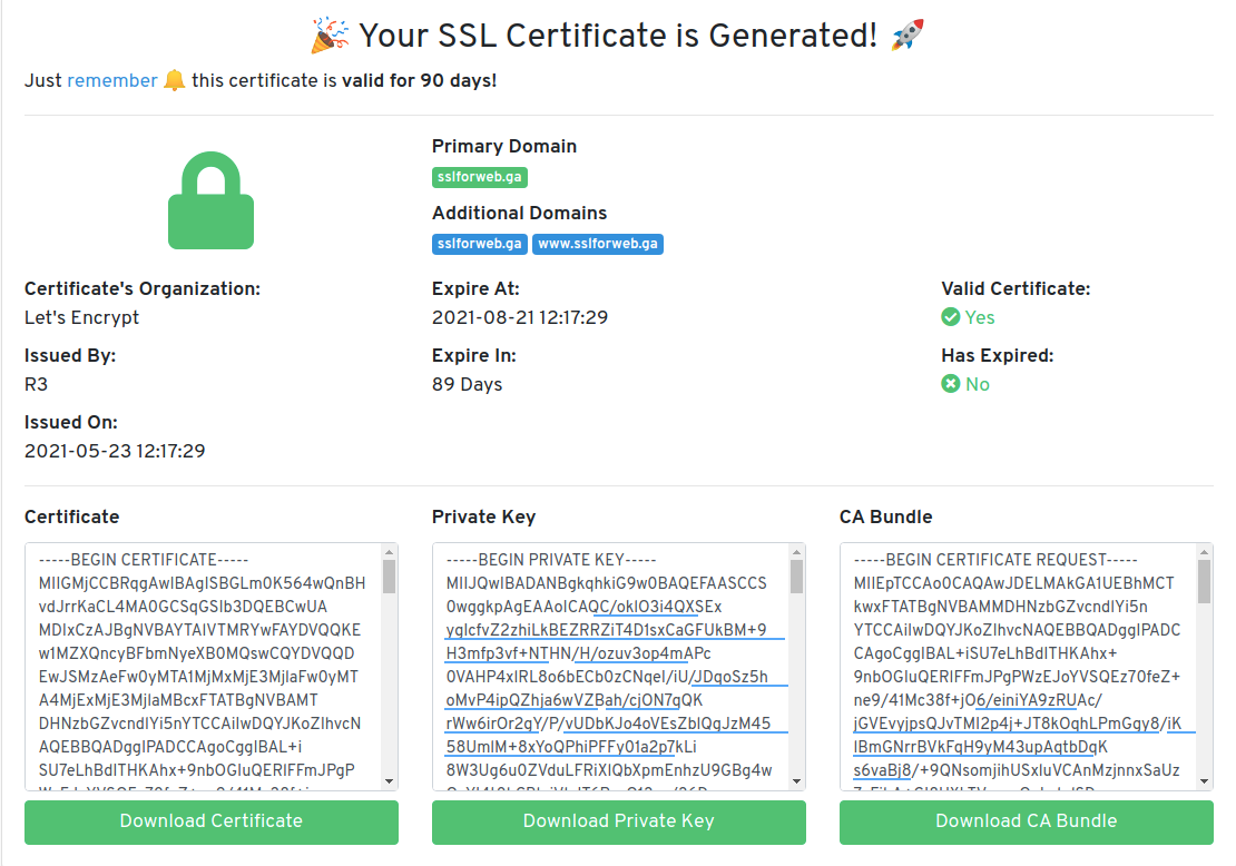 Generate certificate. Пример приватного SSL ключа. Пример информации скрытой приватным SSL ключом.