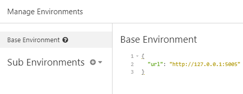 Base environment with url environment variable only