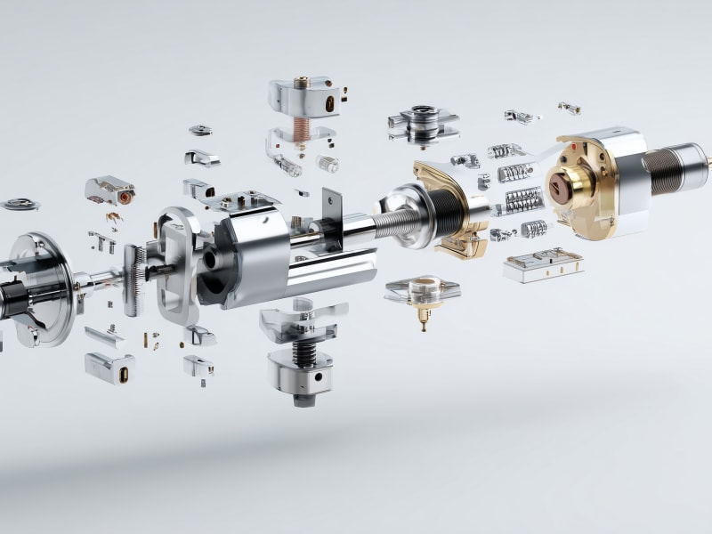 Metalldelar i en maskin.