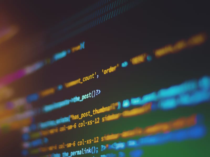 Computer code on screen.