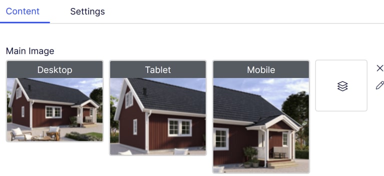 Cropping a responsive image in the Optimizely user interface.