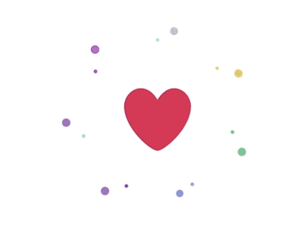 Animation of a heart symbol when liking a tweet