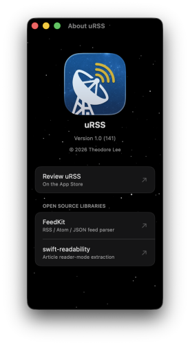 Mac uRSS About View