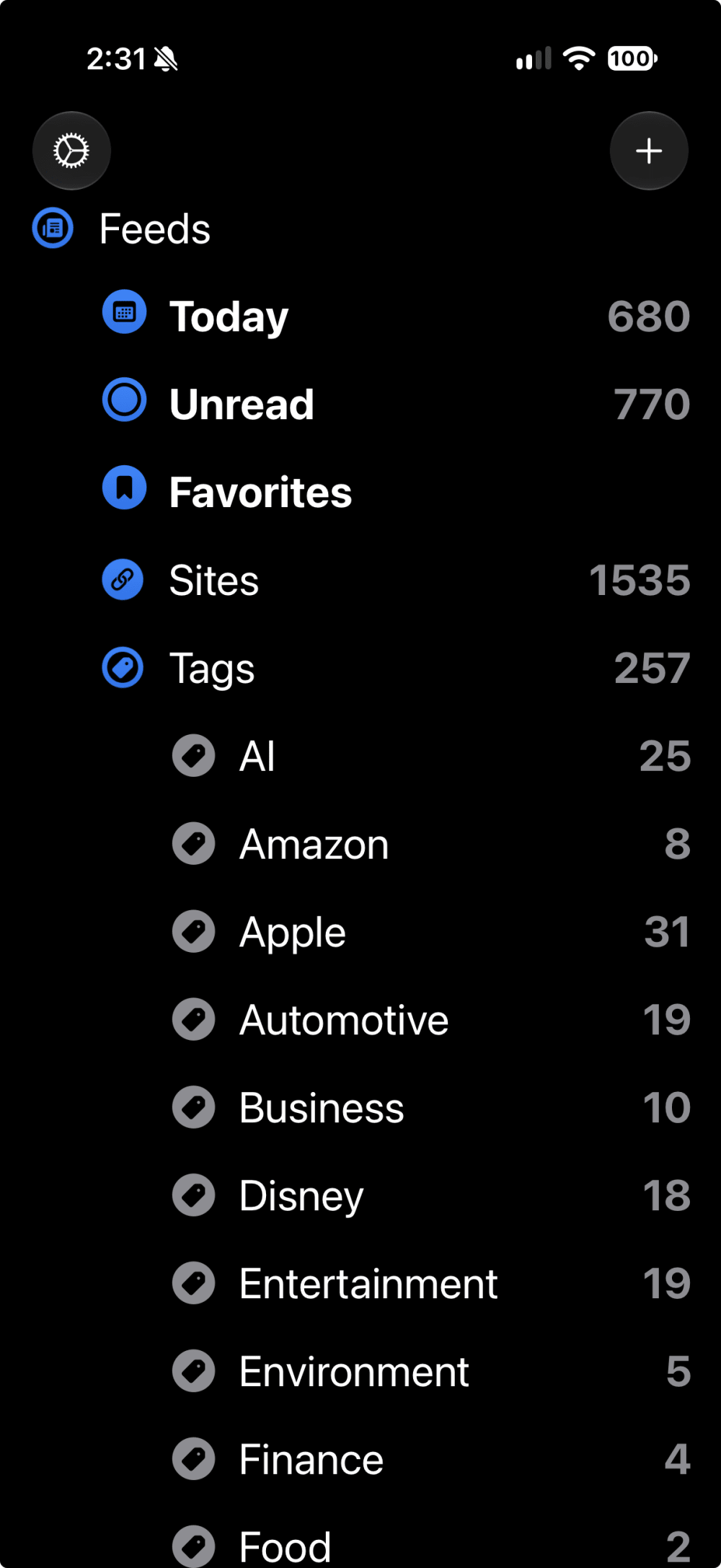 Feeds tagged automatically by machine learning, browsable by Tag in uRSS