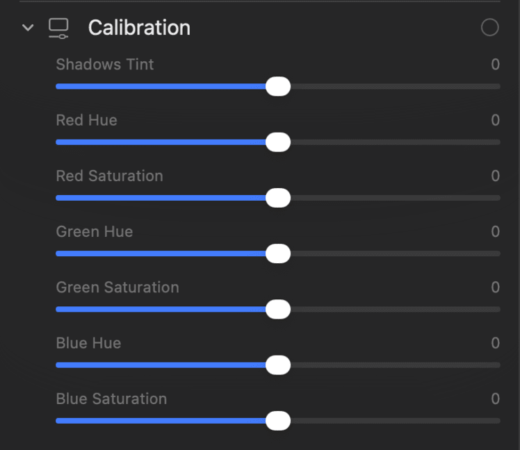 The Calibration panel in PixelLoupe’s Develop module