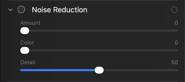 The Noise Reduction panel in PixelLoupe’s Develop module