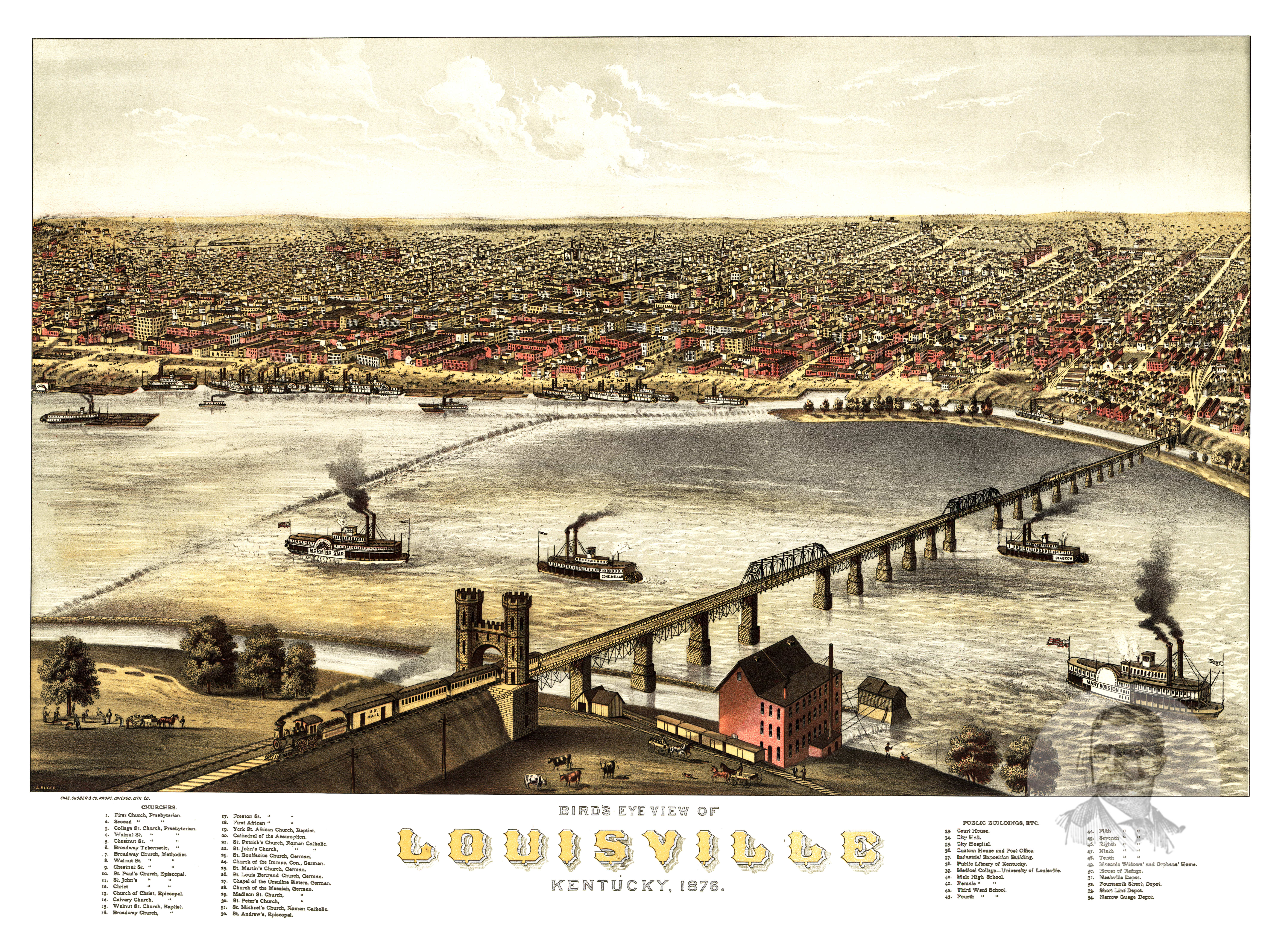 Kentucky: Louisville, 1870. /Nwood Engraving, 1870. Poster Print