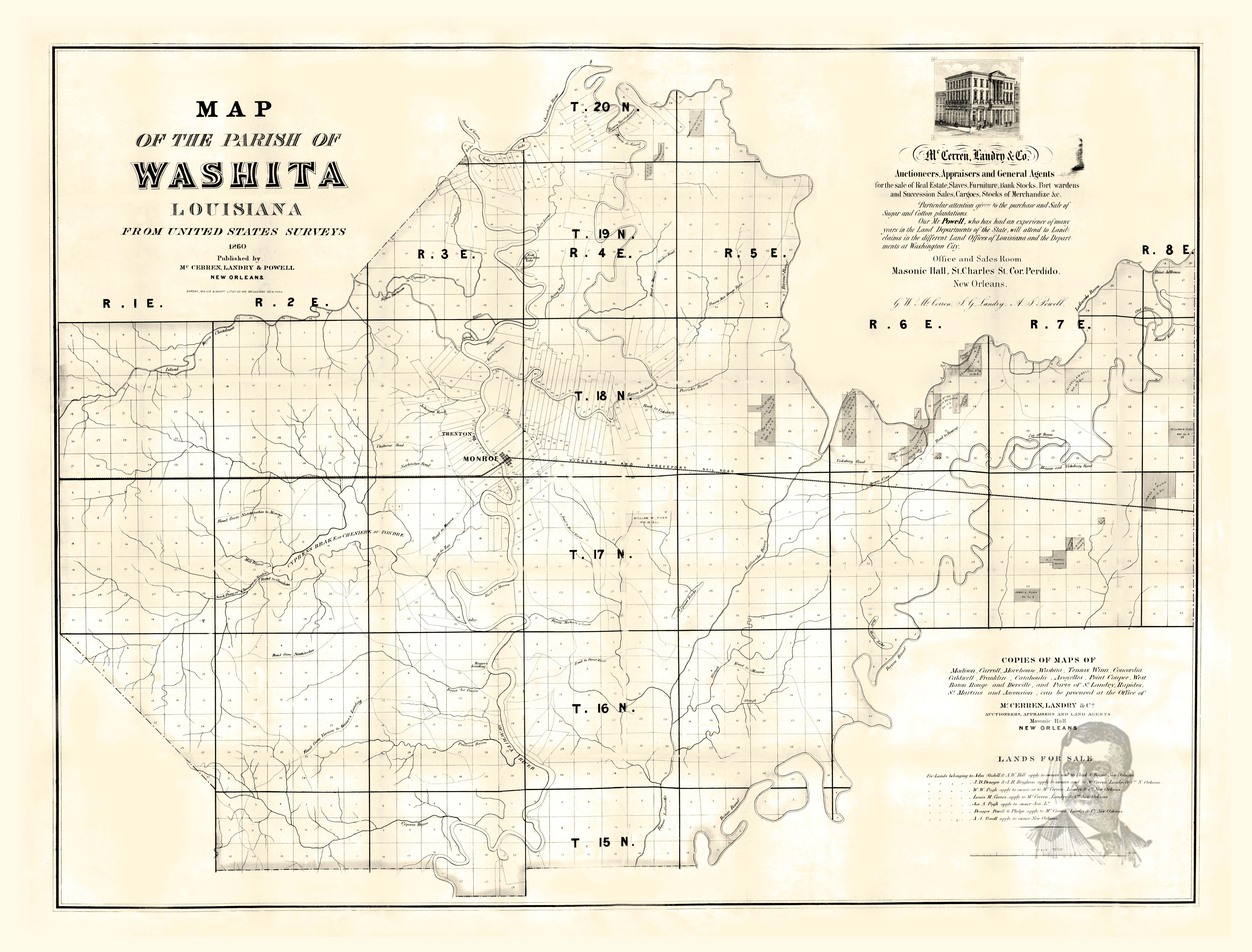 1856 Louisiana – the Vintage Map Shop, Inc.