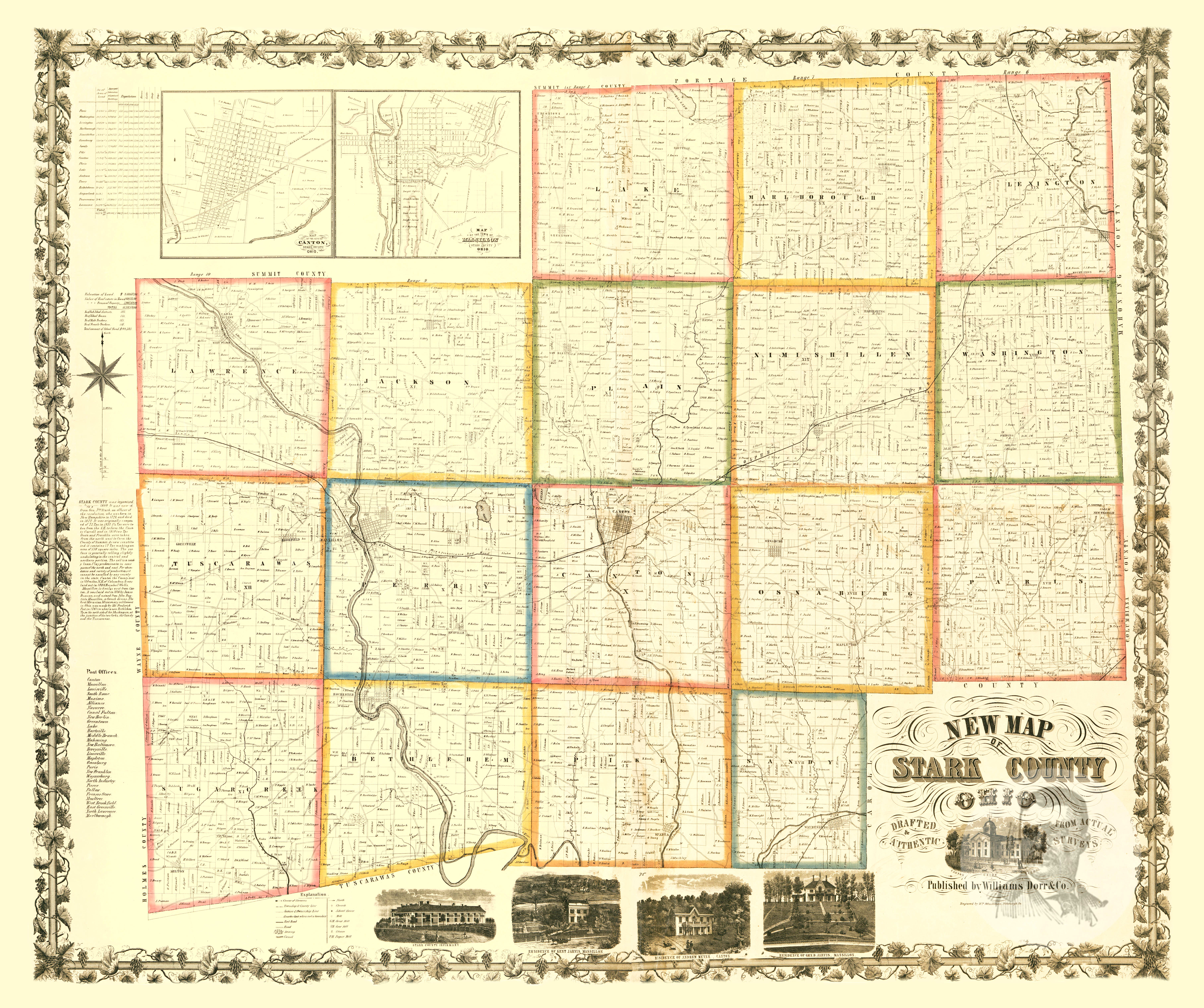 Map Of Ohio Counties In 1850 Vintage Map Of Stark County, Ohio 1850 By Ted's Vintage Art Map Of Ohio Counties In 1850 Vintage Map Of Stark County, Ohio 1850 By Ted's Vintage Art