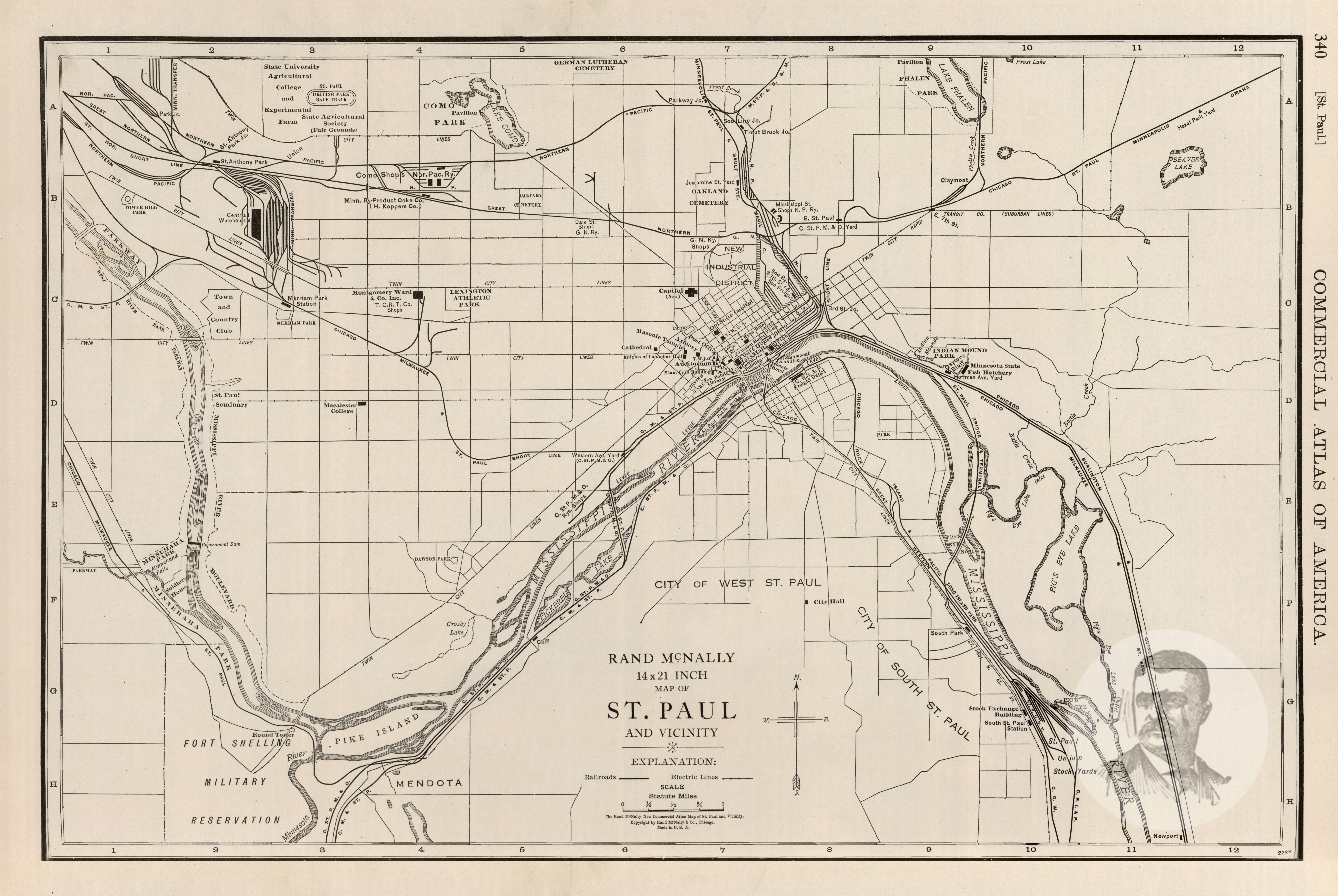 Vintage Map of St. Paul Minnesota - 1891 by CartographyAssociates