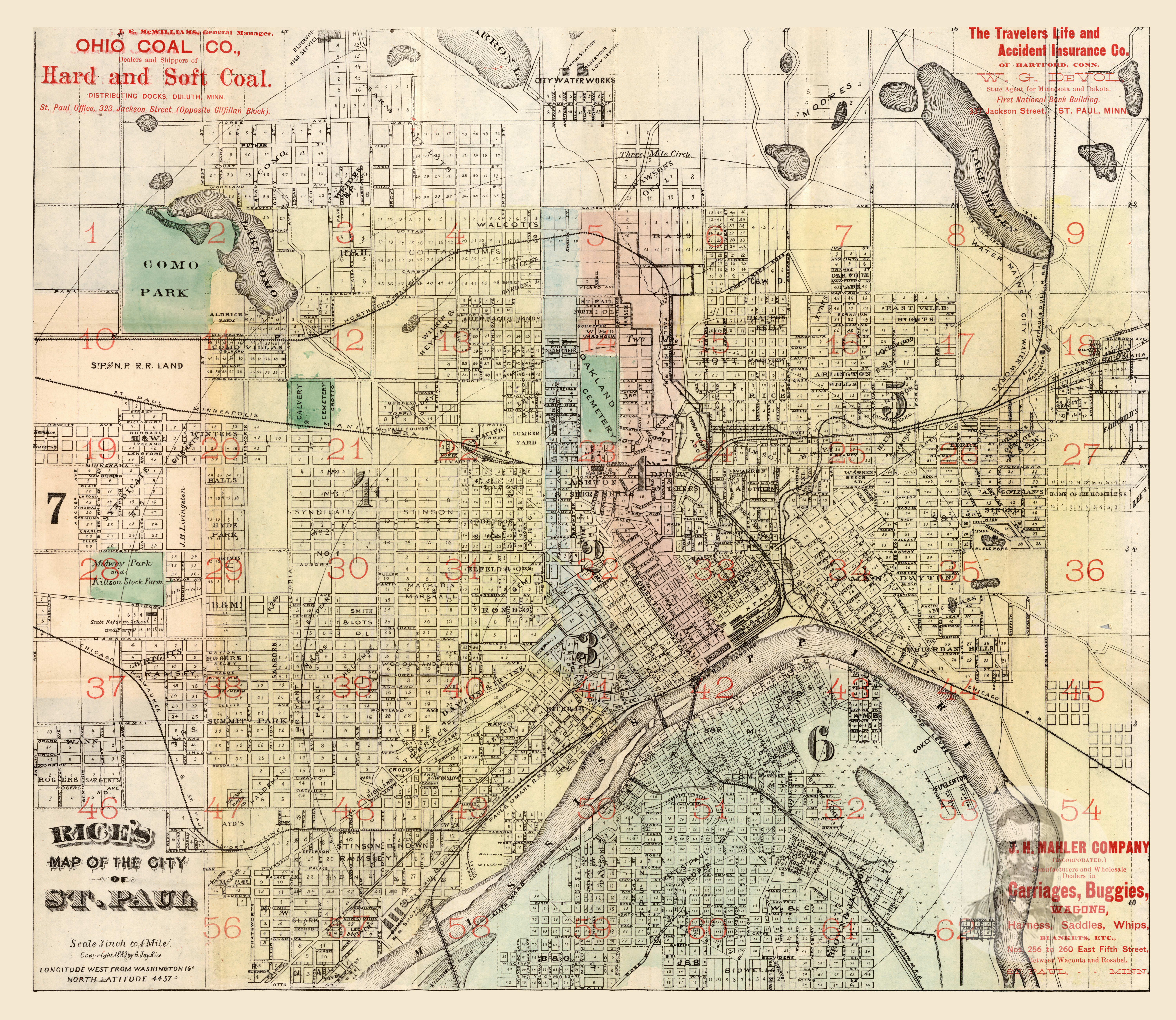 St Paul Map, 1891