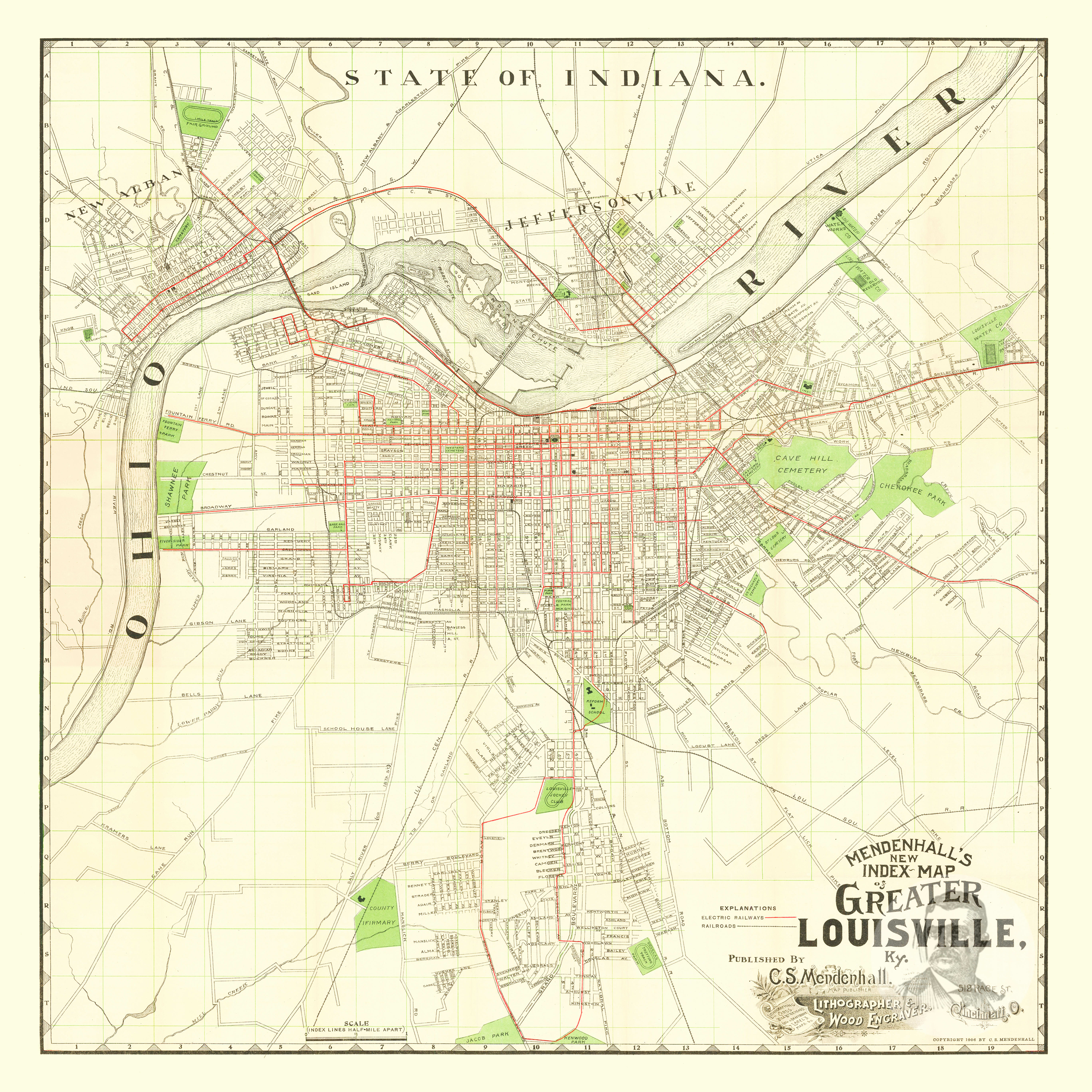 Old Map of Louisville Kentucky 1898 Vintage Map Wall Map Print