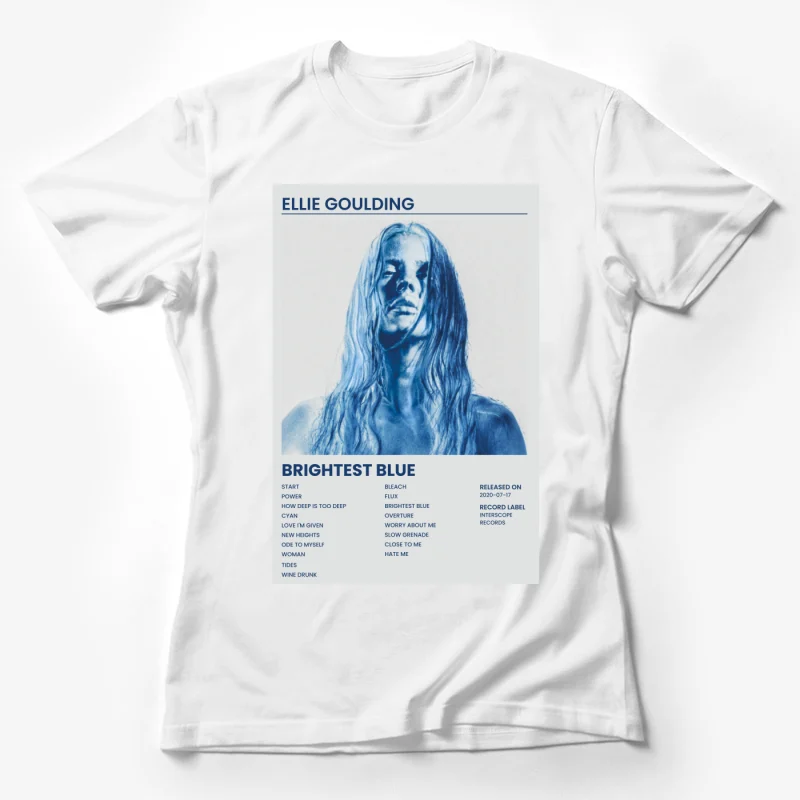 Blue Monochrome Album Cover with Track List Female T-Shirt