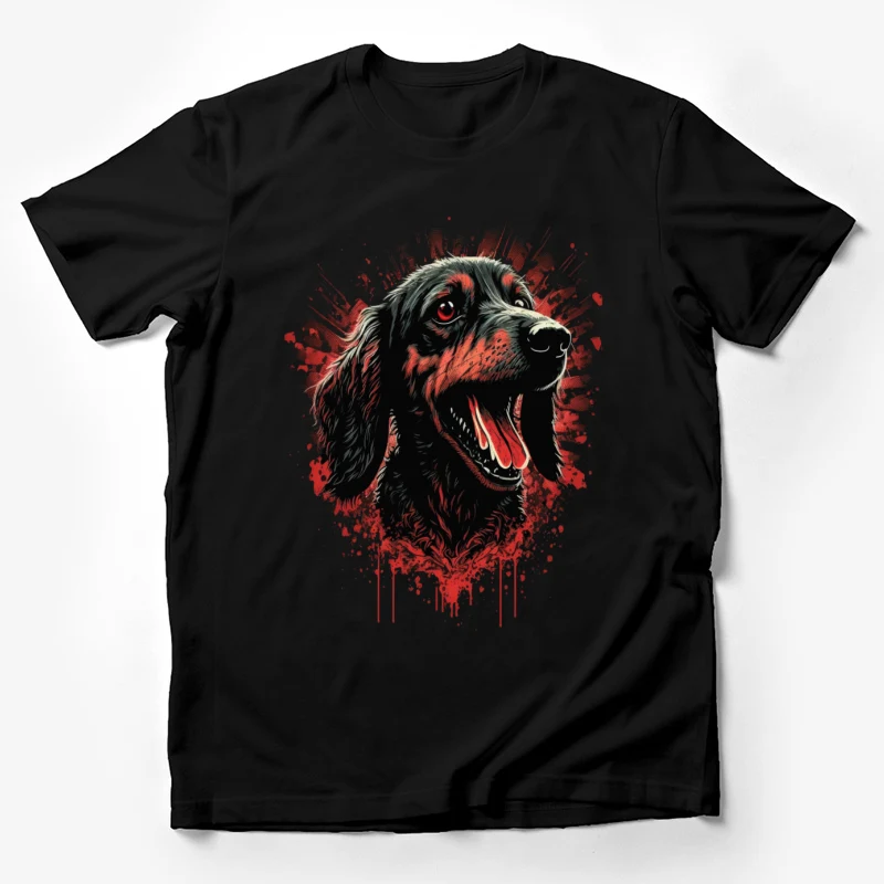 Dog art blood splatter animal portrait Male T-Shirt