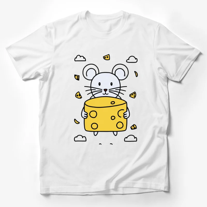 mouse cheese cartoon cute illustration clouds Male T-Shirt