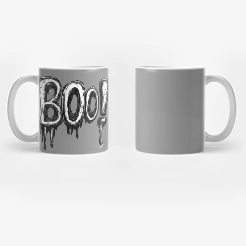 Spooky Dripping "Boo" Typography for Halloween Coffee Mug