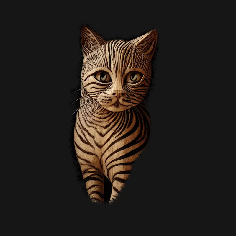 cat tiger stripes illustration animal feline art digital paintin Male T-Shirt