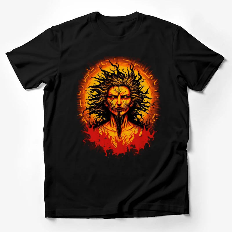 Fire elemental mythical creature dark fantasy supernatural illustration Male T-Shirt