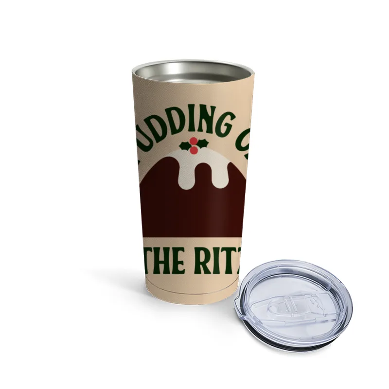 Christmas Pudding Dessert Graphic Logo Design Travel Mug