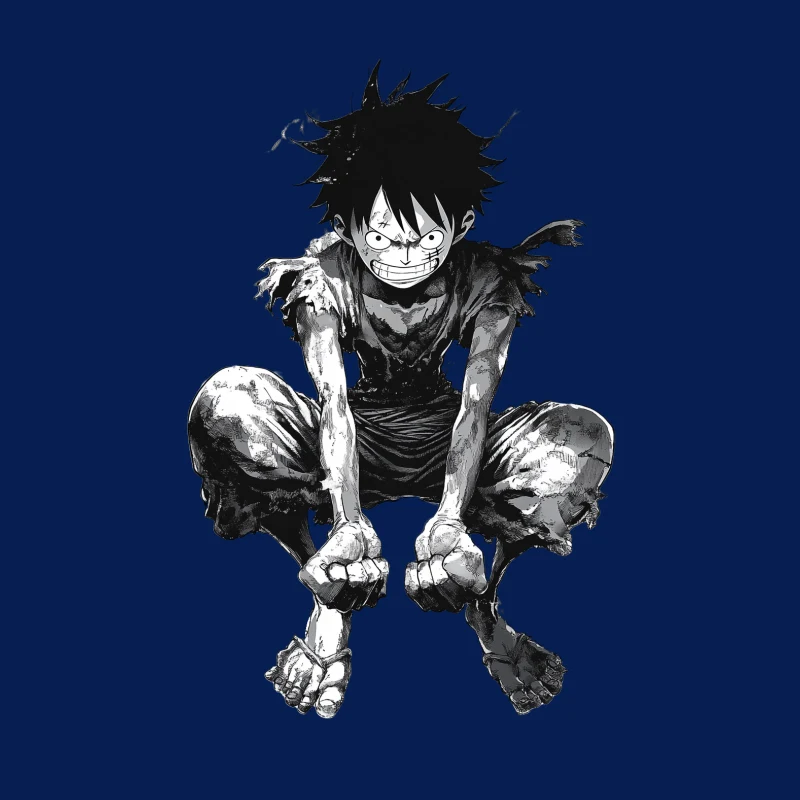 Gritty Manga Hero: Resilient Warrior in Tattered Garb Throw Pillow