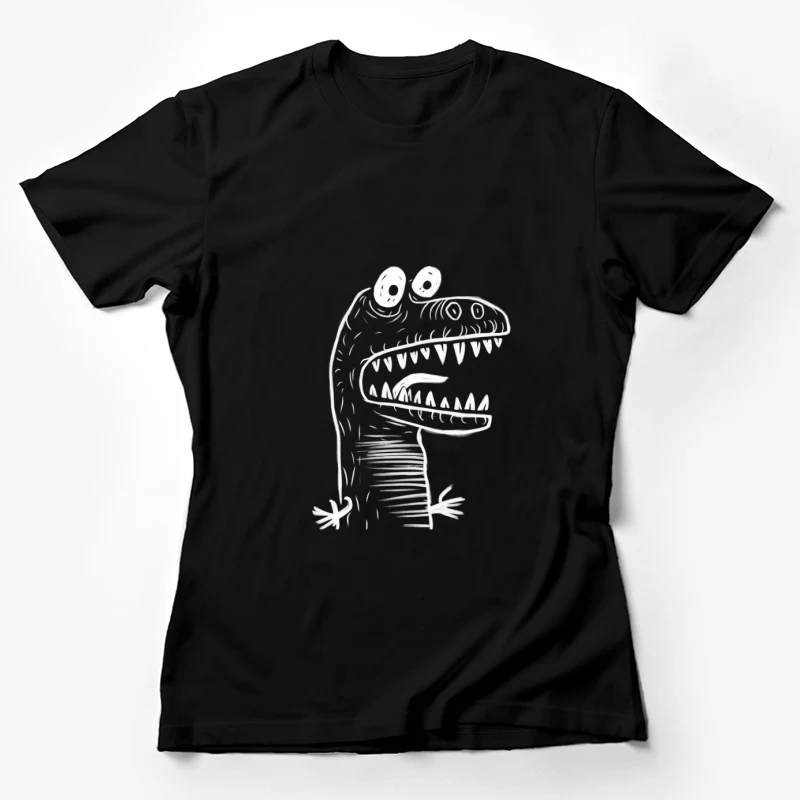 sketch dinosaur cartoon monster teeth creature Female T-Shirt