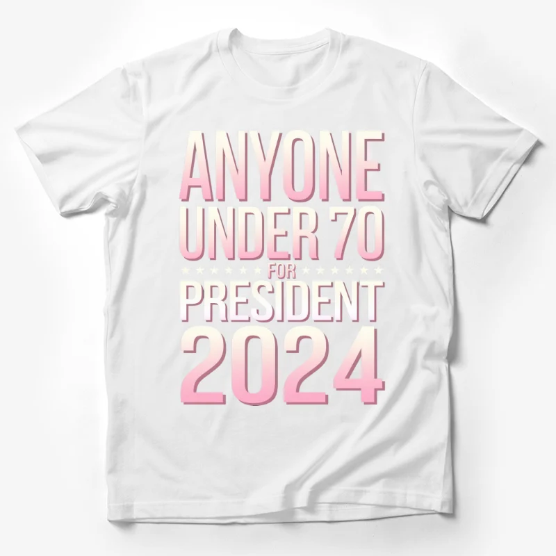 Age Restriction for 2024 Presidential Election in Pink Typography Male T-Shirt