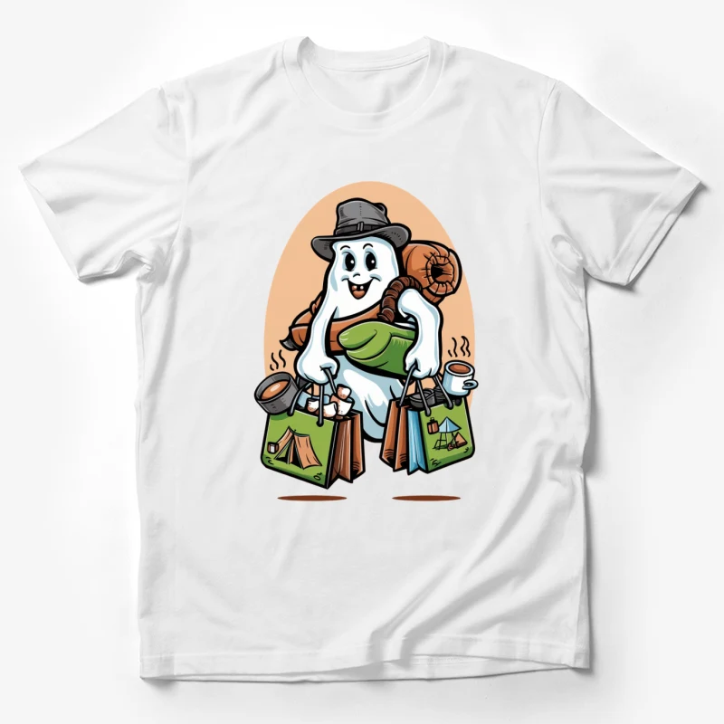 host camping shopping outdoors cartoon coffee h Male T-Shirt