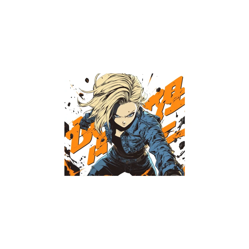 Dynamic Anime Character in Action-Packed Scene Coffee Mug