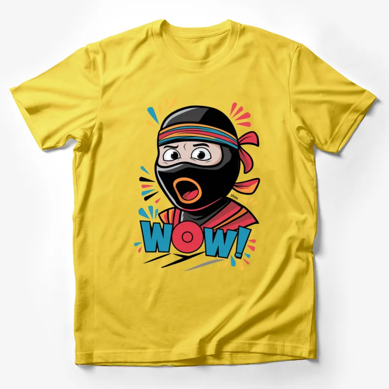 cartoon ninja wow exclamation colorful surprised headband Male T-Shirt