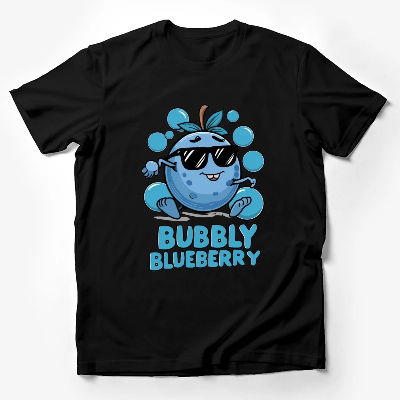 cartoon character blueberry sunglasses bubbles blue fruit mascot tex Male T-Shirt