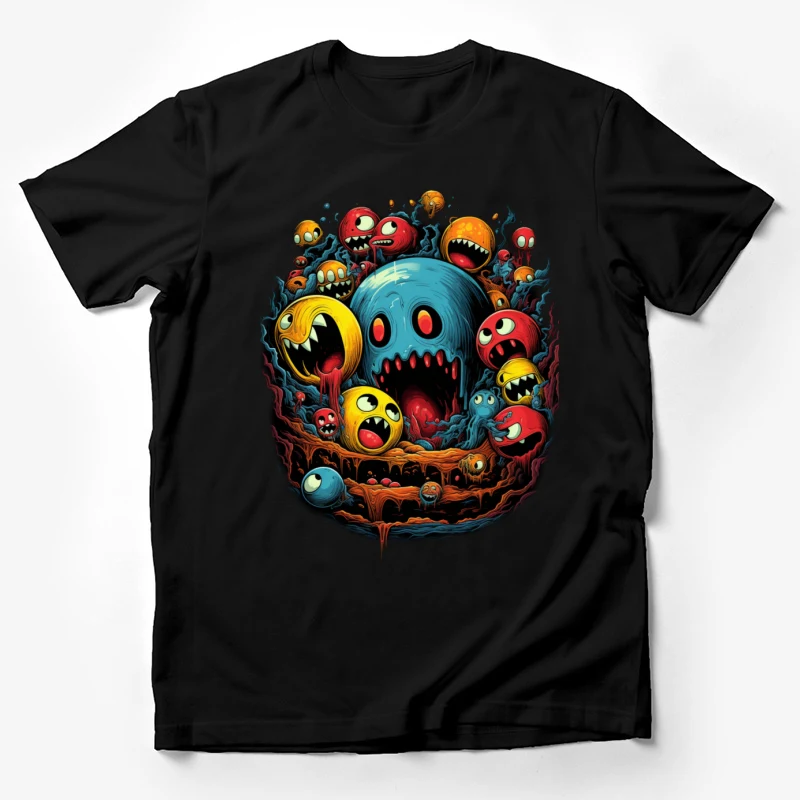 monsters cartoon colorful surreal horror illustration characters creatures Male T-Shirt