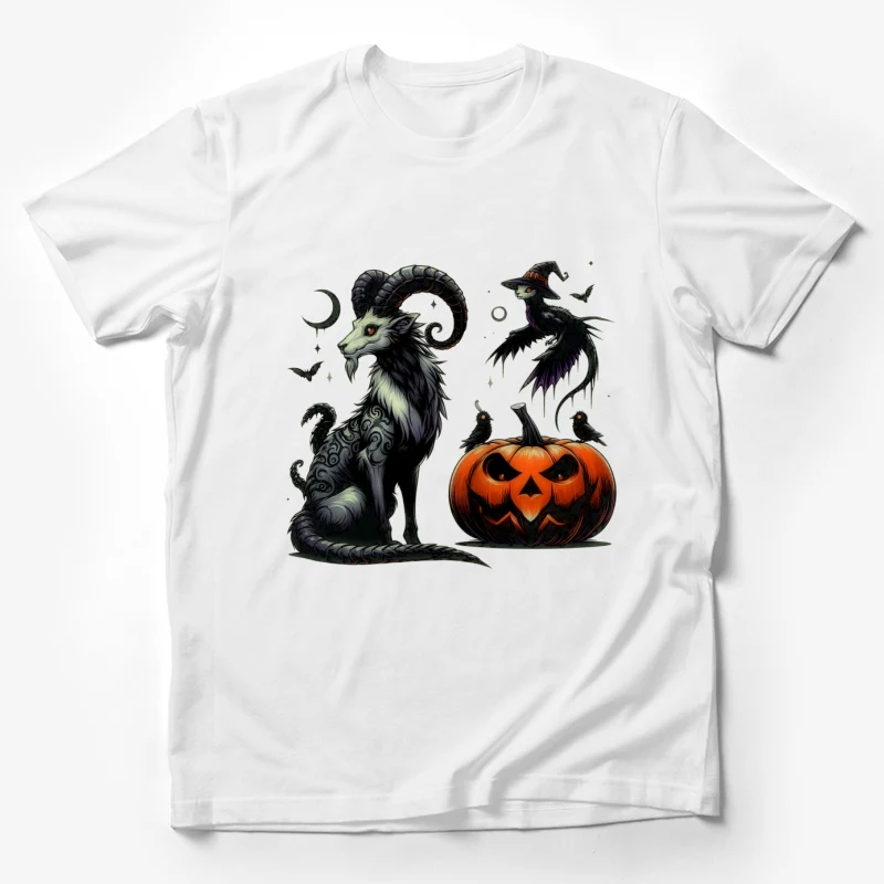 halloween spooky gothic pumpkin witch cat bat dark fantasy Male T-Shirt