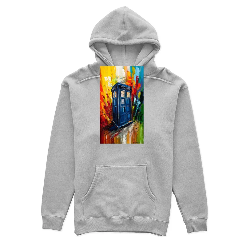 Vibrant TARDIS: Doctor Who's Time Machine in Abstract Art Female Pullover Hoodie