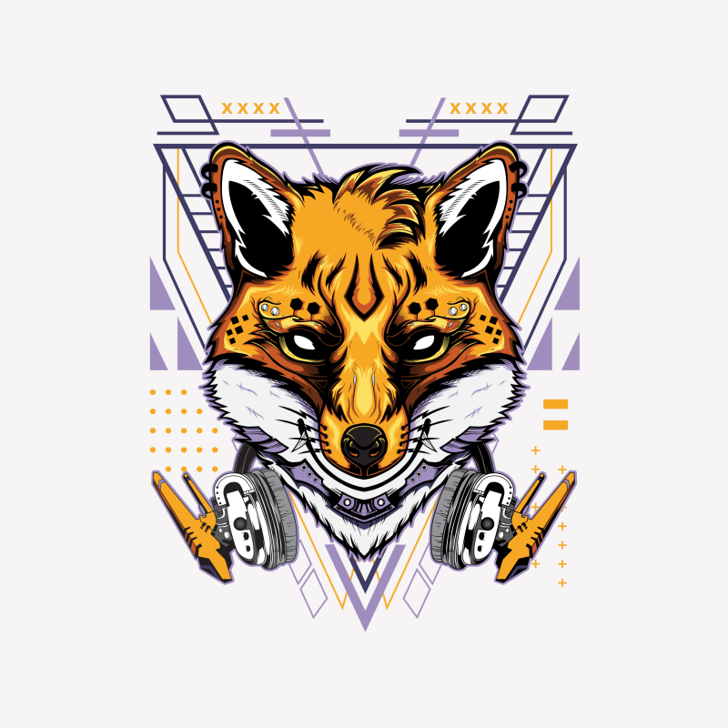 Cyber Fox Male T-Shirt