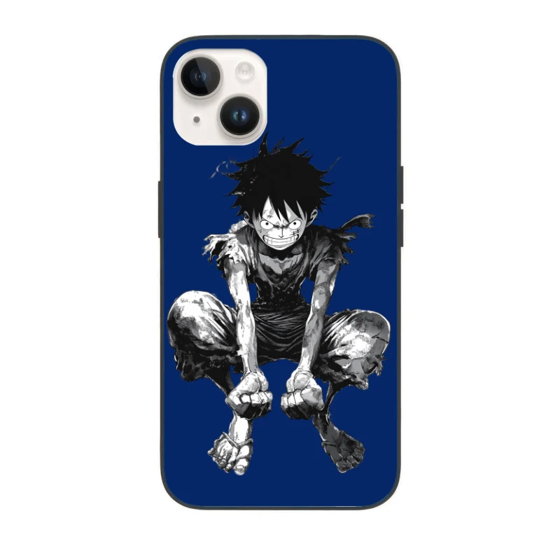 Gritty Manga Hero: Resilient Warrior in Tattered Garb iPhone Case