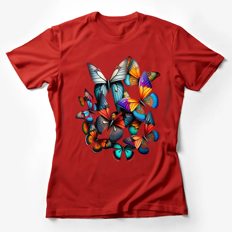 Butterflies colorful nature wings artistic Female T-Shirt