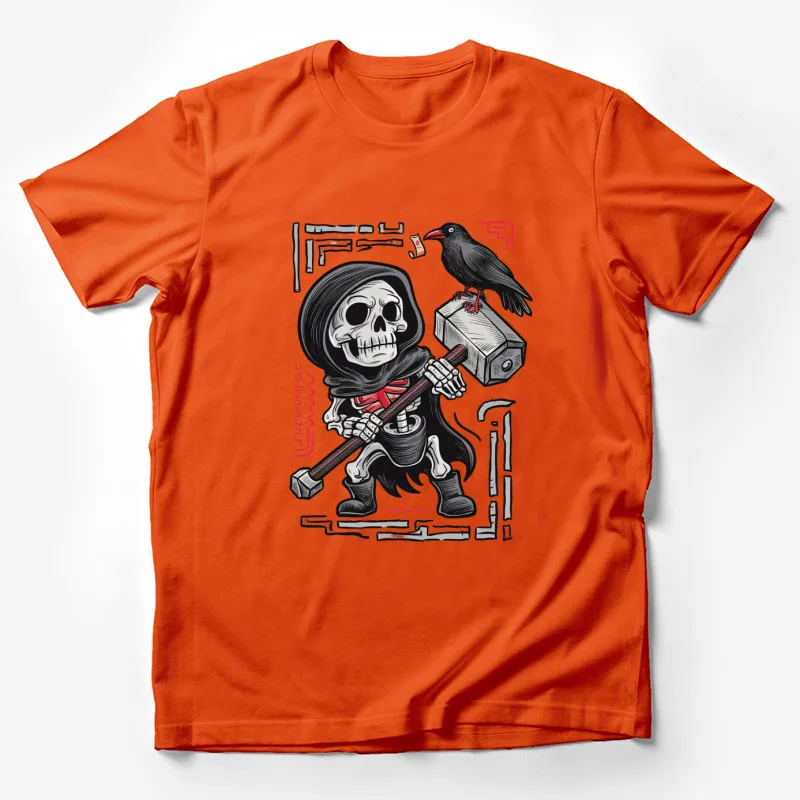 skull grim reaper raven cartoon death gothic dark humor illustration Male T-Shirt