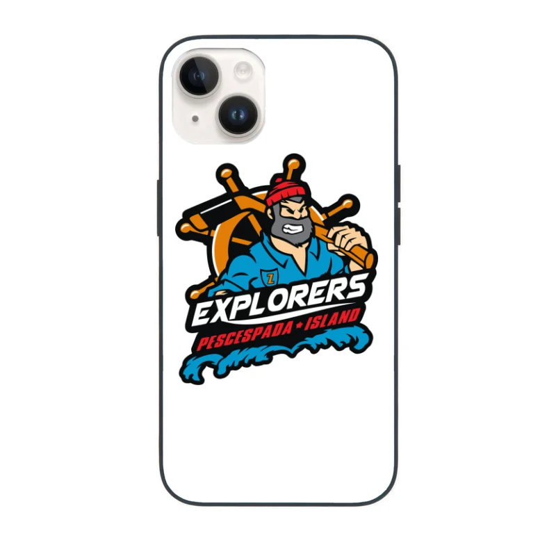 Cartoon Explorer Logo for Pescespada Island Adventure Team iPhone Case