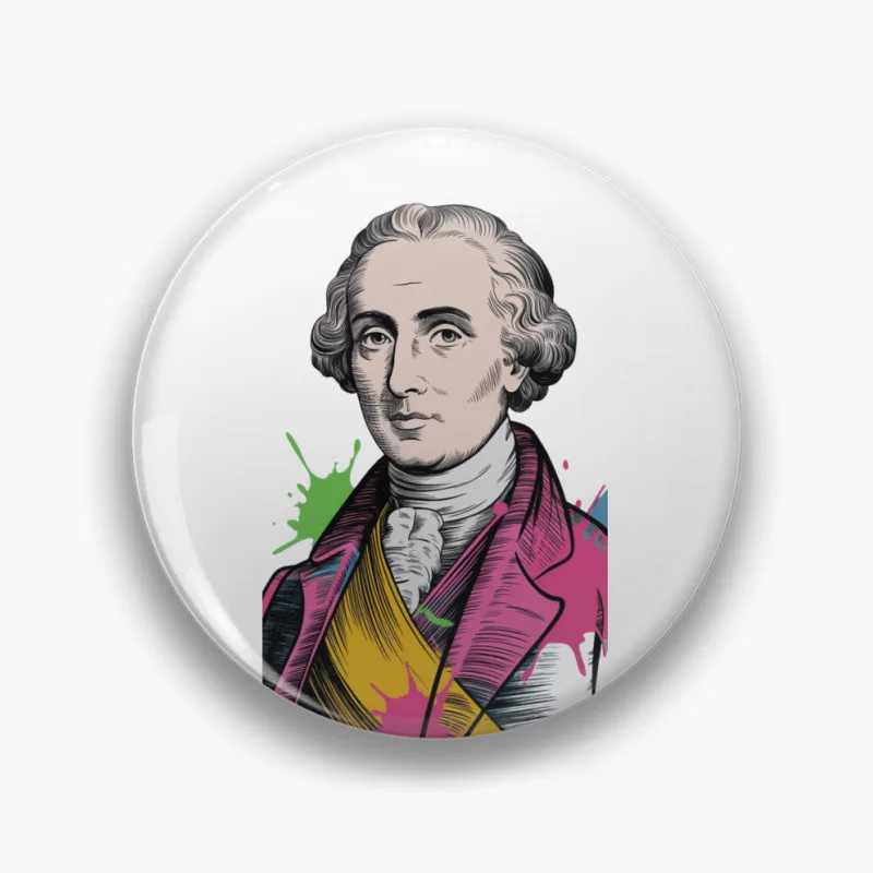 Vibrant Portrait of Alexander Hamilton: Founding Father with Artistic Splash Pin
