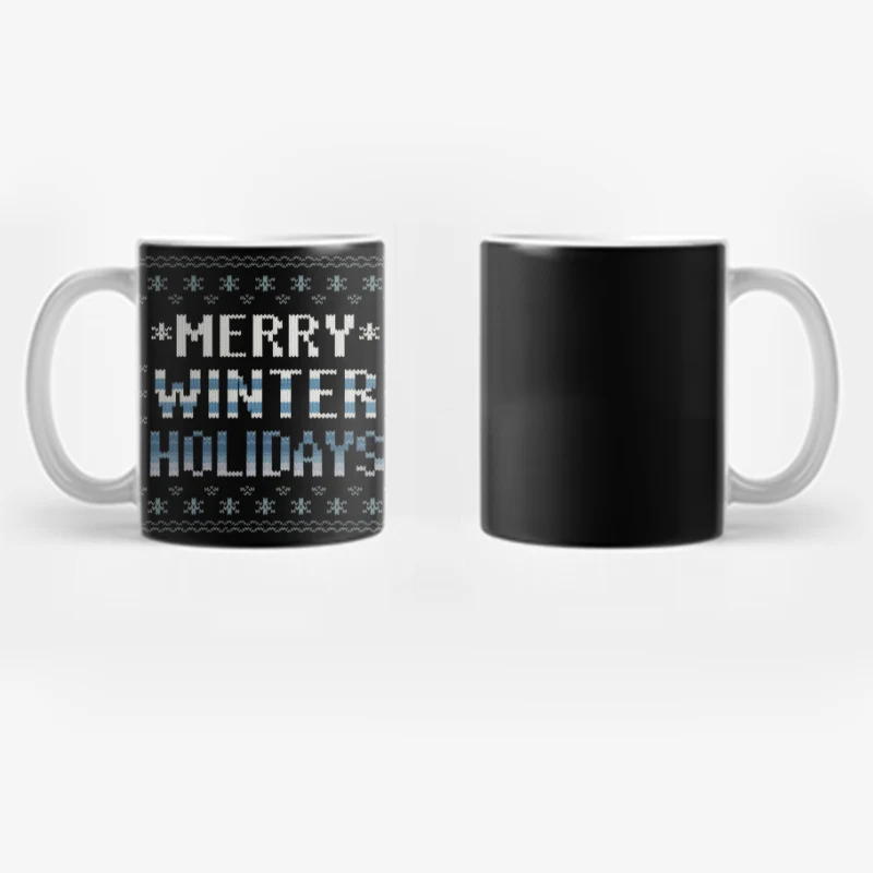 Festive Knitted Winter Holiday Greeting Coffee Mug