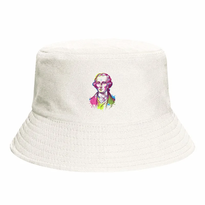 Vibrant Pop Art Portrait of Historical Figure Bucket Hat