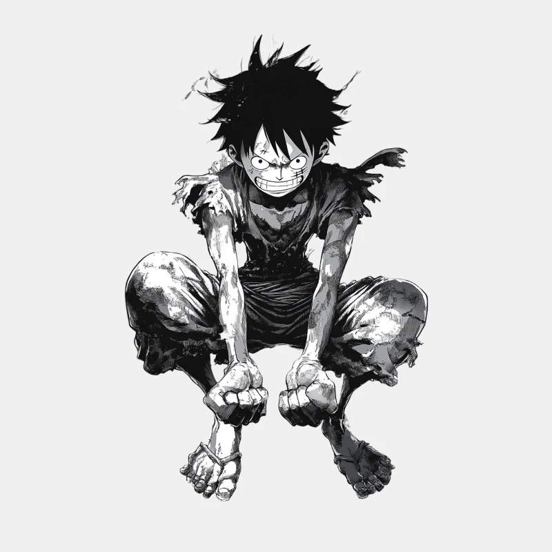 Gritty Manga Hero: Resilient Warrior in Tattered Garb Male Tank Top