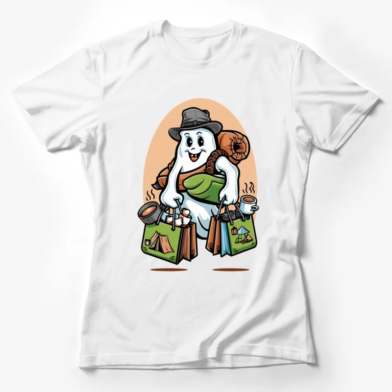 host camping shopping outdoors cartoon coffee h Female T-Shirt