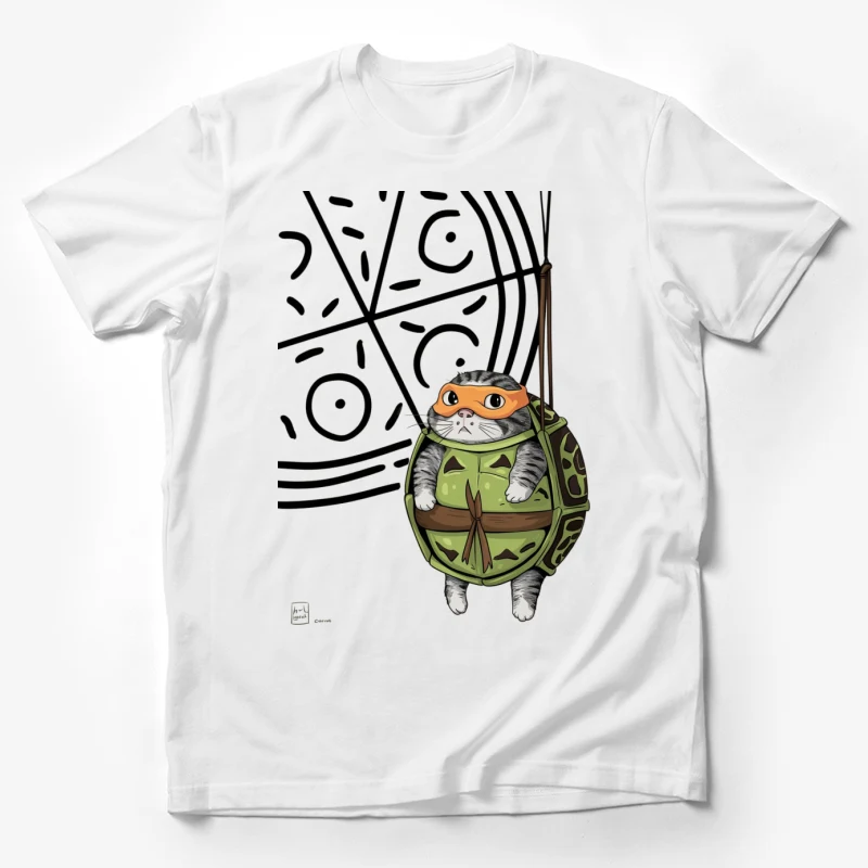 cat costume turtle superhero cartoon illustration comic funny Male T-Shirt