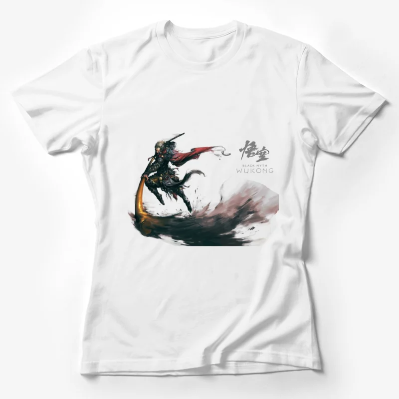 black myth: wukong concept art fantasy character monkey king action pose digital illustration chinese mythology Female T-Shirt