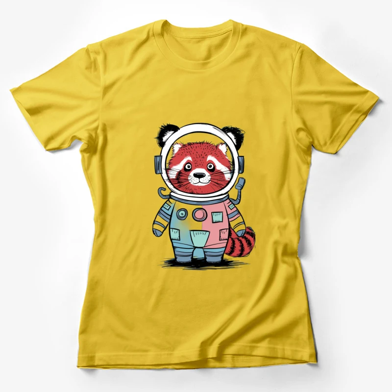 red panda astronaut space suit cartoon illustration cute animal character Female T-Shirt