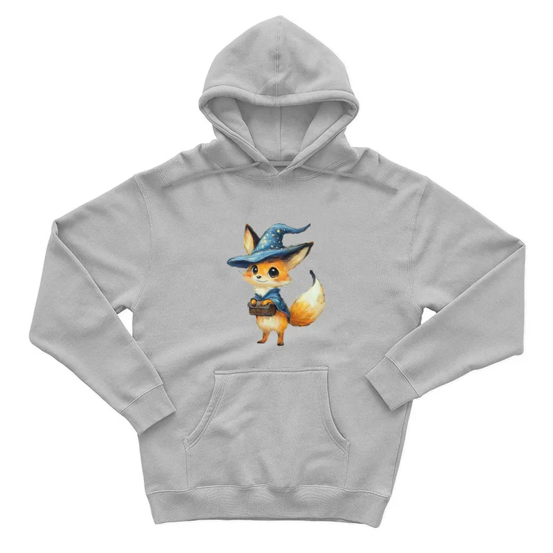 Enchanting Fox Wizard: A Magical Fantasy Illustration Male Pullover Hoodie