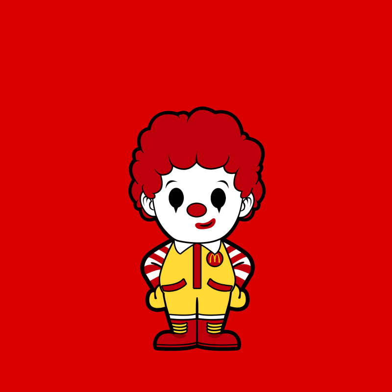 Cartoon Clown Mascot in Yellow Outfit with Red Hair iPhone Case